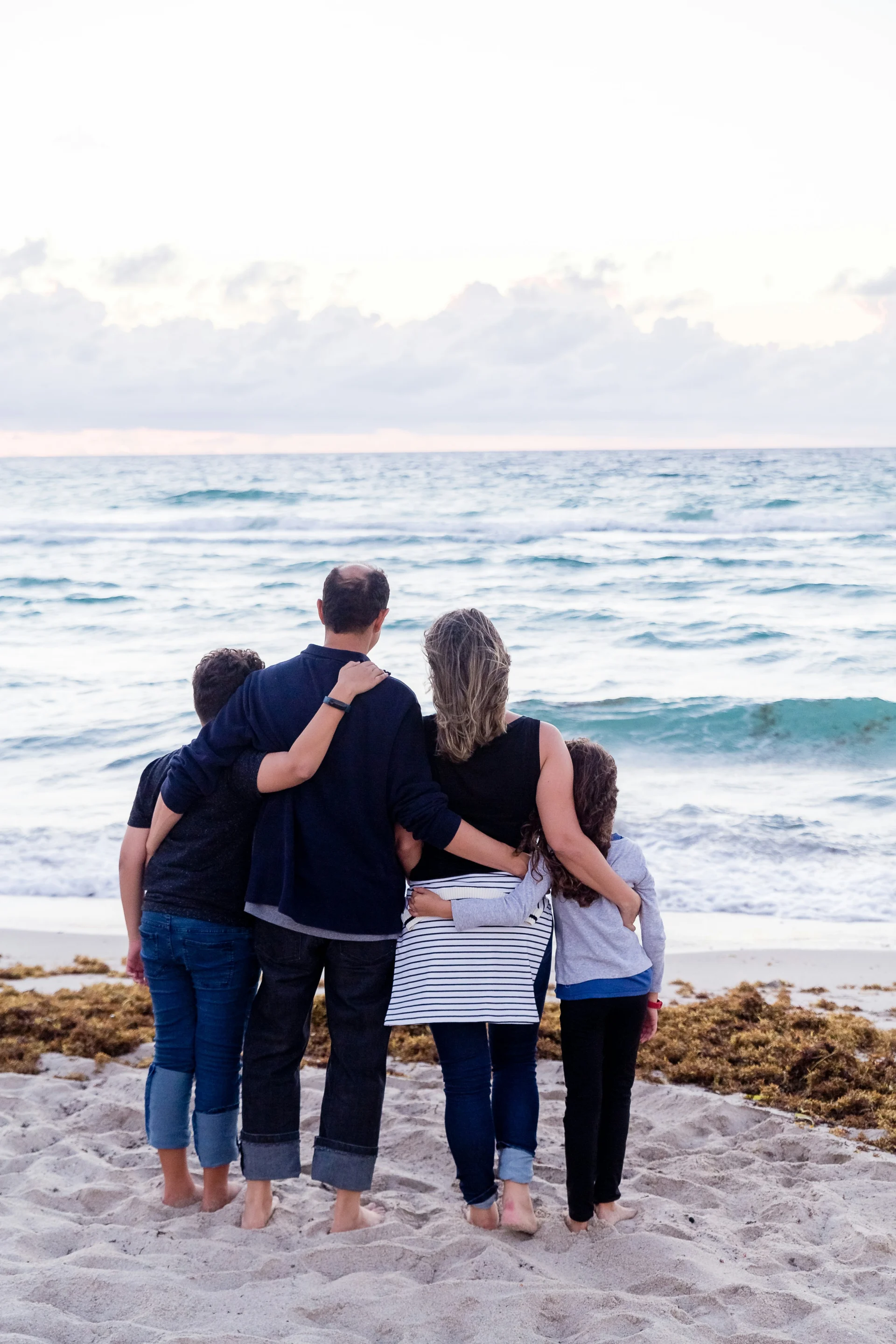 Family together on the beach